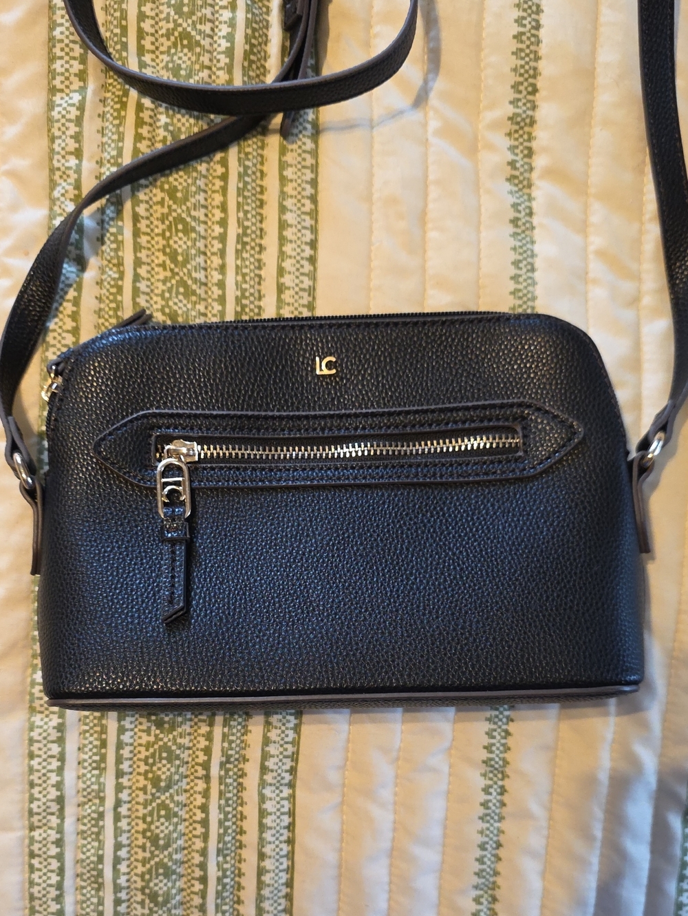 Black Pebbled Leather Crossbody Bag